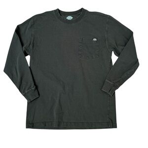 Dickies Men’s Med. Heavyweight Long Sleeve Pocket T-Shirt Crew Neck Olive Green